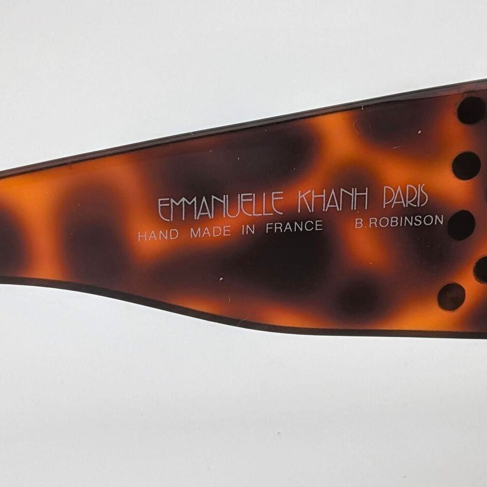 Vintage Emmanuelle Khanh Tortoise Sunglasses with Gold Studs Ultra Rare Paris - Picture 3 of 8